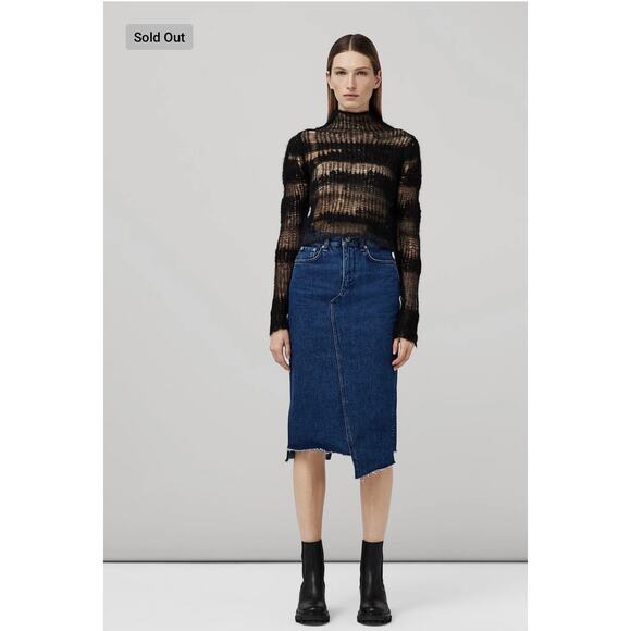 RAG & BONE Sukato Denim Skirt Women's Size 29 color Gates Asymmetric Denim ( new - Picture 7 of 8